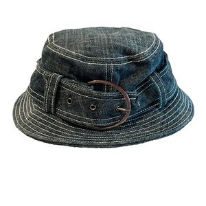 Guess Denim Bucket Hat with Buckle
